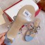Valentino Rockstud Flip Flop Sandals 50mm In Blue Calfskin