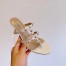 Valentino Rockstud Flip Flop Sandals 50mm In White Calfskin