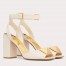 Valentino One Stud Sandals 90mm In White Calfskin