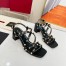 Valentino Rockstud Sandals 60MM with Straps in Black Leather