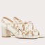 Valentino Rockstud Sandals 60MM with Straps in White Leather