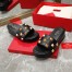 Valentino Roman Stud Flatform Slides In Black Nappa Leather