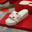 Valentino Roman Stud Flatform Slides In White Nappa Leather