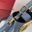 Valentino Supervee Top Handle Bag In Blue Calfskin