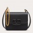 Valentino Small Vsling Shoulder Bag In Black Grainy Leather