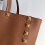 Valentino Roman Stud Tote Bag In Brown Grainy Calfskin