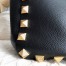 Valentino Roman Stud Tote Bag In Black Grainy Calfskin