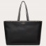 Valentino Rockstud Large Shopping Bag In Black Leather