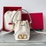 Valentino VLogo Signature Mini Bucket Bag in White Calfskin