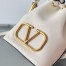 Valentino VLogo Signature Mini Bucket Bag in White Calfskin