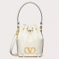 Valentino VLogo Signature Mini Bucket Bag in White Calfskin