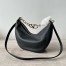 Valentino VLogo Moon Small Hobo Bag with Chain in Black Leather
