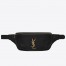 Saint Laurent Classic Monogram Belt Bag In Black Grained Leather