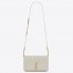 Saint Laurent Angie Chain Bag In White Diamond Lambskin 