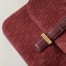 Saint Laurent Monogram All Over Small Satchel In Bordeaux Suede