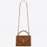 Saint Laurent College Medium Bag In Brown Matelasse Leather