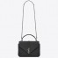 Saint Laurent College Medium Bag In Black Matelasse Leather