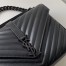 Saint Laurent College Medium All Black Matelasse Leather Bag