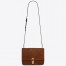 Saint Laurent Carre Satchel Bag In Brown Suede Leather