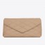 Saint Laurent Sade Puffer Envelope Clutch In Beige Lambskin