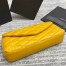 Saint Laurent Sade Puffer Envelope Clutch In Yellow Lambskin