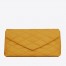 Saint Laurent Sade Puffer Envelope Clutch In Yellow Lambskin