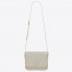 Saint Laurent LE 61 Medium Saddle Bag In White Leather