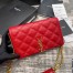 Saint Laurent WOC Becky Chain Wallet In Red Lambskin