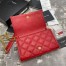 Saint Laurent WOC Becky Chain Wallet In Red Lambskin