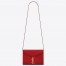 Saint Laurent WOC Cassandra Chain Wallet In Red Leather