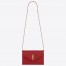 Saint Laurent WOC Envelope Chain Wallet In Red Leather