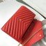 Saint Laurent WOC Monogram Chain Wallet In Red Leather