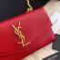 Saint Laurent WOC Uptown Chain Wallet In Red Leather