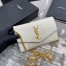 Saint Laurent WOC Uptown Chain Wallet In White Leather