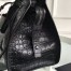 Saint Laurent Small Cabas YSL Bag In Black Crocodile Embossed Leather