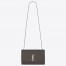 Saint Laurent Medium Kate Bag In Grey Grained Leather