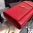 Saint Laurent Medium Kate Bag In Red Grained Leather