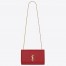 Saint Laurent Medium Kate Bag In Red Grained Leather