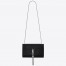 Saint Laurent Medium Kate Bag With Tassel In Black Croc-Embossed Leather