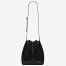 Saint Laurent Monogram All Over Bucket Bag In Black Suede