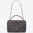 Saint Laurent College Large Bag In Grey Matelasse Leather