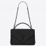 Saint Laurent College Large All Black Matelasse Leather Bag