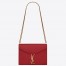 Saint Laurent Cassandra Clasp Bag In Red Grained Leather
