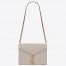 Saint Laurent Cassandra Clasp Bag In Blanc Grained Leather
