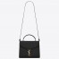 Saint Laurent Cassandra Medium Bag In Black Grained Leather