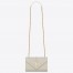 Saint Laurent Small Envelope Bag In White Grained Leather