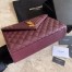 Saint Laurent Medium Envelope Bag In Bordeaux Grained Leather