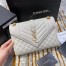 Saint Laurent Medium Envelope Bag In White Grained Leather
