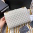 Saint Laurent Medium Envelope Bag In White Grained Leather