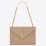 Saint Laurent Envelope Large Bag In Beige Matelasse Grained Leather